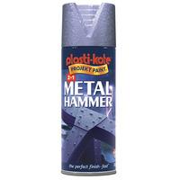Plastikote 440.0002212.076 2212 Metal Paint Hammer Spray Silver 400ml