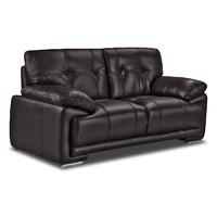 Plaza 2 Seater Faux Leather Sofa Brown