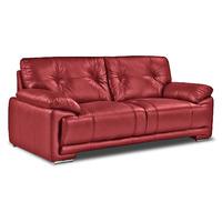 Plaza 3 Seater Faux Leather Sofa Red