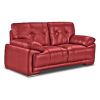 Plaza 2 Seater Faux Leather Sofa Red