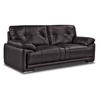 Plaza 3 Seater Faux Leather Sofa Brown