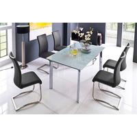 Plato 6 Seater White Dining Table Set With Arco Dining Chairs