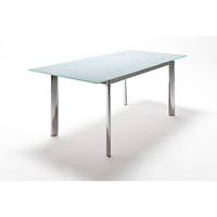 plato extendable dining table in frosted white glass