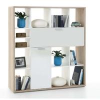 Place Shelving Unit In Canadian Oak And White With 2 Doors