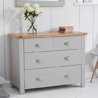 Platina Small Chest Of Drawers In Grey And Oak With 4 Drawers