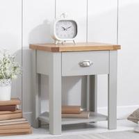 Platina Wooden Bedside Table In Oak And Grey With Drawer