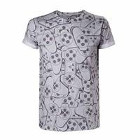 PLAYSTATION Sony One Controller All-Over Sublimation T-Shirt (Large, Grey)