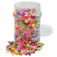 Playbox Hearts/ Star/ Propellers Plastic Beads in Jar (2100 Pieces)