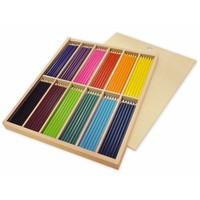 Playbox Thin Colour Pencils in Wooden Box in 12 Colours (216 Pieces)