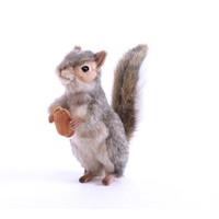 Plush Soft Toy Grey Squirrel with Nut by Hansa. 20cm .4841