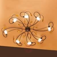 Playful ceiling light Gerbera, 8-bulb