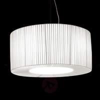 Pleated fabric hanging light Bughy 900, white