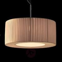 Pleated fabric hanging light Bughy 600, beige