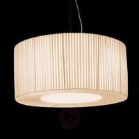 Pleated fabric hanging light Bughy 900, beige
