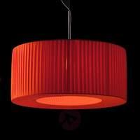 Pleated fabric hanging light Bughy 900, red