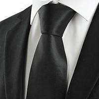 plain black classic formal mens tie necktie wedding evening funeral gi ...