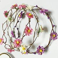 Plastic Leatherette Headpiece-Wedding Special Occasion Casual Outdoor Flowers Wreaths 5 Pieces Random Color