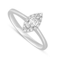 platinum marquise diamond cluster ring ramed by round brilliant diamon ...