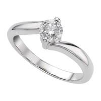 Platinum 0.40 carat diamond solitaire twist ring