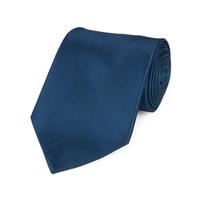 Plain Navy Ottoman Tie - 100% Silk