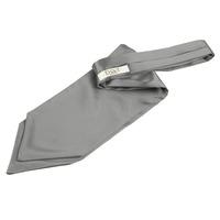 Plain Platinum Satin Self-Tie Cravat