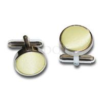 Plain Pale Yellow Satin Cufflinks