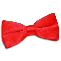 Plain Red Satin Bow Tie