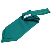 plain teal satin self tie cravat