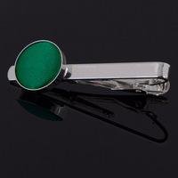 plain emerald green tie clip