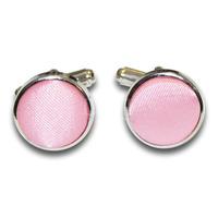 Plain Baby Pink Satin Cufflinks