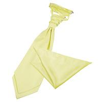 Plain Pale Yellow Satin Cravat 2 pc. Set