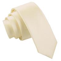 plain champagne satin skinny tie