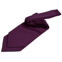 plain plum satin self tie cravat