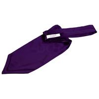 plain purple satin self tie cravat