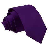 plain purple satin slim tie