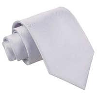 Plain Silver Satin Tie