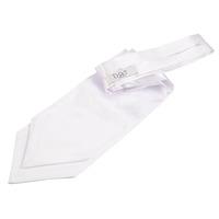 Plain White Satin Self-Tie Cravat