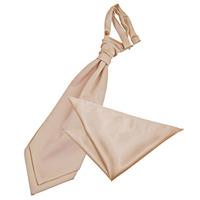 plain mocha brown satin cravat 2 pc set