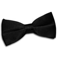 plain black satin bow tie