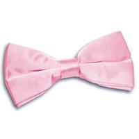 Plain Baby Pink Satin Bow Tie