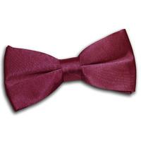 Plain Burgundy Satin Bow Tie