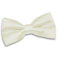 Plain Ivory Satin Bow Tie