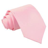Plain Baby Pink Satin Tie