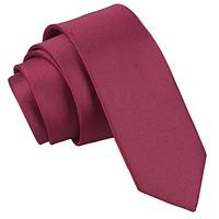 plain burgundy satin skinny tie