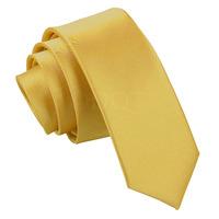 plain gold satin skinny tie