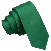 Plain Emerald Green Satin Skinny Tie