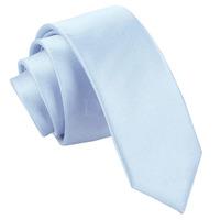 Plain Baby Blue Satin Skinny Tie