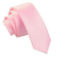 Plain Baby Pink Satin Skinny Tie