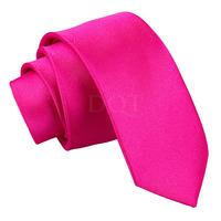 Plain Hot Pink Satin Skinny Tie