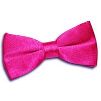 Plain Hot Pink Satin Bow Tie